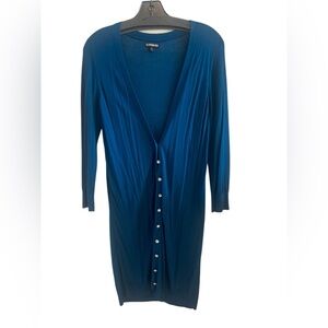 Express Deep Blue Long Cardigan Size Medium
